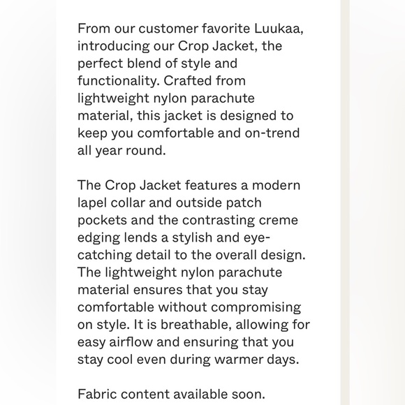 Luukaa Nylon Crop Jacket - Picture 10 of 10